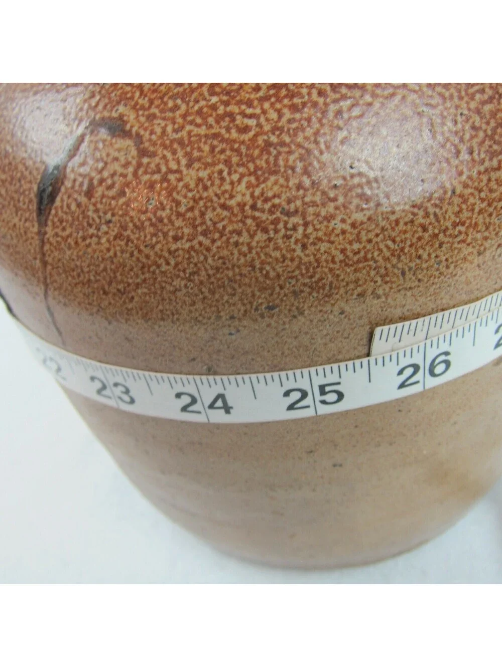 Antique 1880s-1900 Stoneware Jug Crock Handmade Brown Handle Cork Stopper RARE